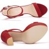 imageAllegra K Womens Platform High Heel Ankle Strap Chunky Heels SandalsRed