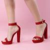 imageAllegra K Womens Platform High Heel Ankle Strap Chunky Heels SandalsRed