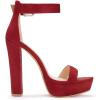 imageAllegra K Womens Platform High Heel Ankle Strap Chunky Heels SandalsRed