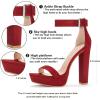 imageAllegra K Womens Platform High Heel Ankle Strap Chunky Heels SandalsRed