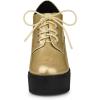 imageAllegra K Womens Platform Lace Up Chunky Heel Ankle BootsGold