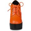 imageAllegra K Womens Platform Lace Up Chunky Heel Ankle BootsOrange
