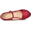 imageAllegra K Womens Platform Mary Jane Pumps Ankle Strap Stiletto High Heels Dress ShoesRed