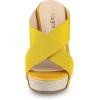 imageAllegra K Womens Platform Slide Wedge SandalsYellow