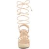 imageAllegra K Womens Platform Square Toe Lace Up Espadrilles Heels Wedge SandalsBeige