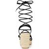 imageAllegra K Womens Platform Square Toe Lace Up Espadrilles Heels Wedge SandalsBlack