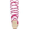 imageAllegra K Womens Platform Square Toe Lace Up Espadrilles Heels Wedge SandalsHot Pink