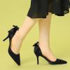 imageAllegra K Womens Pointed Toe Bow Satin Stiletto Heels PumpsBlack
