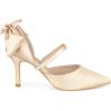 imageAllegra K Womens Pointed Toe Bow Satin Stiletto Heels PumpsChampagne