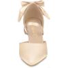 imageAllegra K Womens Pointed Toe Bow Satin Stiletto Heels PumpsChampagne