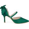 imageAllegra K Womens Pointed Toe Bow Satin Stiletto Heels PumpsDark Green
