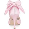imageAllegra K Womens Pointed Toe Bow Satin Stiletto Heels PumpsPink