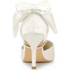 imageAllegra K Womens Pointed Toe Bow Satin Stiletto Heels PumpsWhite
