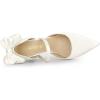 imageAllegra K Womens Pointed Toe Bow Satin Stiletto Heels PumpsWhite