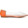 imageAllegra K Womens Pointed Toe Clear Rhinestone Ballet FlatsOrange