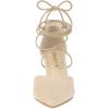 imageAllegra K Womens Pointed Toe Dress Pumps Lace Up Stiletto Heels SandalsBeige