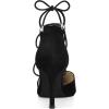 imageAllegra K Womens Pointed Toe Dress Pumps Lace Up Stiletto Heels SandalsBlack