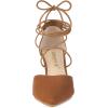 imageAllegra K Womens Pointed Toe Dress Pumps Lace Up Stiletto Heels SandalsBrown