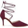 imageAllegra K Womens Pointed Toe Dress Pumps Lace Up Stiletto Heels SandalsBurgundy