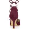 imageAllegra K Womens Pointed Toe Dress Pumps Lace Up Stiletto Heels SandalsBurgundy
