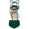 imageAllegra K Womens Pointed Toe Dress Pumps Lace Up Stiletto Heels SandalsGreen