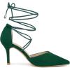 imageAllegra K Womens Pointed Toe Dress Pumps Lace Up Stiletto Heels SandalsGreen
