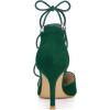 imageAllegra K Womens Pointed Toe Dress Pumps Lace Up Stiletto Heels SandalsGreen