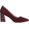 imageAllegra K Womens Pointy Toe Slip on Plaid Printing Closed Toe Dress Shoes Chunky Heel PumpsBurgundy