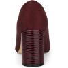 imageAllegra K Womens Pointy Toe Slip on Plaid Printing Closed Toe Dress Shoes Chunky Heel PumpsBurgundy