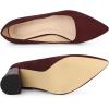 imageAllegra K Womens Pointy Toe Slip on Plaid Printing Closed Toe Dress Shoes Chunky Heel PumpsBurgundy