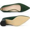 imageAllegra K Womens Pointy Toe Slip on Plaid Printing Closed Toe Dress Shoes Chunky Heel PumpsGreen