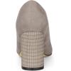 imageAllegra K Womens Pointy Toe Slip on Plaid Printing Closed Toe Dress Shoes Chunky Heel PumpsTaupe
