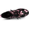imageAllegra K Womens Printed Platform Round Toe Lace Up Chunky Heel Combat BootsBlack Pink
