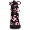 imageAllegra K Womens Printed Platform Round Toe Lace Up Chunky Heel Combat BootsBlack Pink