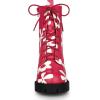 imageAllegra K Womens Printed Platform Round Toe Lace Up Chunky Heel Combat BootsDark Pink