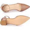 imageAllegra K Womens Pump Pointed Closed Toe Low Chunky Heels PumpsNude