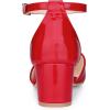 imageAllegra K Womens Pump Pointed Closed Toe Low Chunky Heels PumpsRed