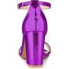 imageAllegra K Womens Rhinestone Ankle Strap Chunky Heels SandalsPurple