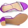 imageAllegra K Womens Rhinestone Ankle Strap Chunky Heels SandalsPurple