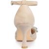imageAllegra K Womens Rhinestones Bow Ankle Strap Stiletto Heel Sandals PumpsBeige