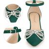 imageAllegra K Womens Rhinestones Bow Ankle Strap Stiletto Heel Sandals PumpsGreen