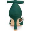 imageAllegra K Womens Rhinestones Bow Ankle Strap Stiletto Heel Sandals PumpsGreen