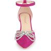 imageAllegra K Womens Rhinestones Bow Ankle Strap Stiletto Heel Sandals PumpsHot Pink