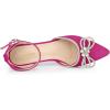 imageAllegra K Womens Rhinestones Bow Ankle Strap Stiletto Heel Sandals PumpsHot Pink