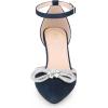 imageAllegra K Womens Rhinestones Bow Ankle Strap Stiletto Heel Sandals PumpsNavy Blue