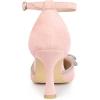 imageAllegra K Womens Rhinestones Bow Ankle Strap Stiletto Heel Sandals PumpsPink