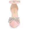 imageAllegra K Womens Rhinestones Bow Ankle Strap Stiletto Heel Sandals PumpsPink