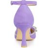 imageAllegra K Womens Rhinestones Bow Ankle Strap Stiletto Heel Sandals PumpsPurple