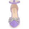 imageAllegra K Womens Rhinestones Bow Ankle Strap Stiletto Heel Sandals PumpsPurple