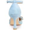 imageAllegra K Womens Rhinestones Bow Ankle Strap Stiletto Heel Sandals PumpsSky Blue